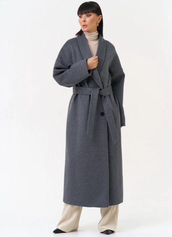 Женское пальто с воротником шаль фото