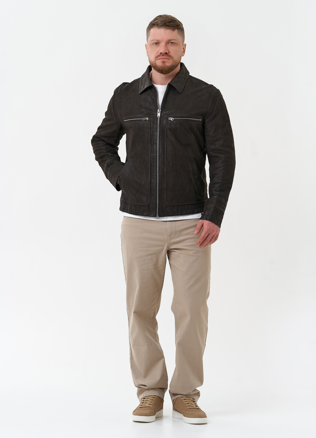 Мужская куртка из натуральной кожи  модель № 30061 универмаг малина