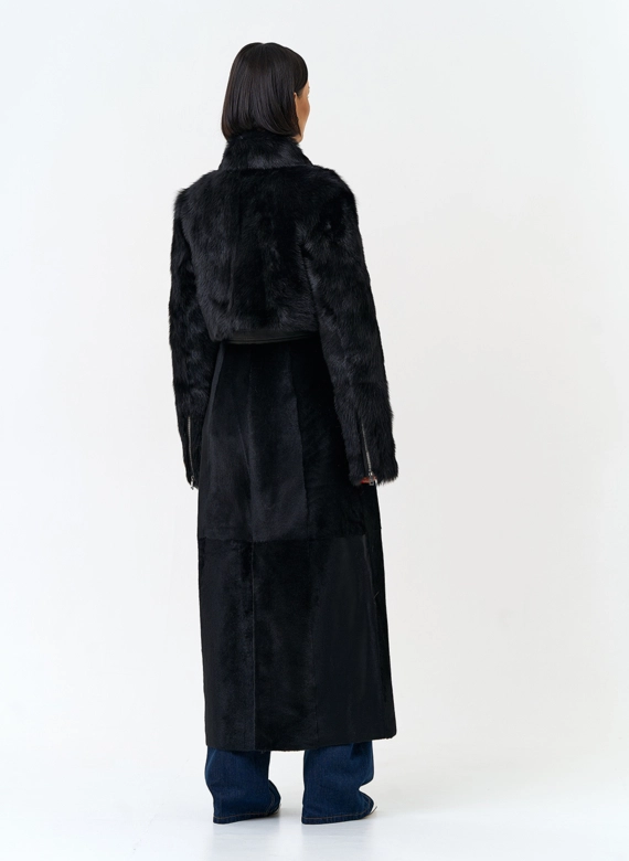 Женская натуральная дубленка трансформер фото