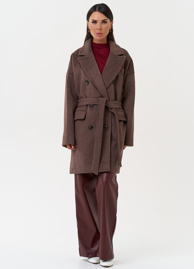 Двубортное женское пальто модель № 31213 в рассрочку