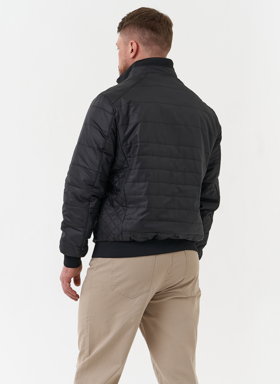 Мужская куртка бомбер черного цвета