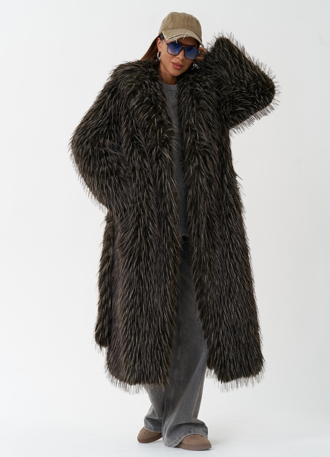 Шуба из эко меха под лису модель № 28679 меха малина