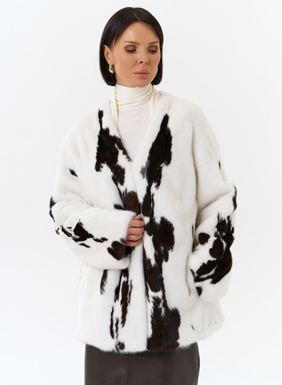 Жакет из меха норки в расцветке "ягуар"