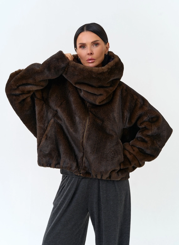 Женский снуд из эко меха фото