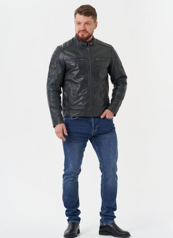 Мужская "мото" куртка из натуральной кожи