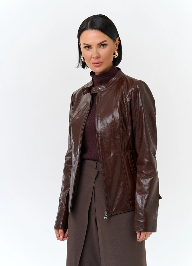 Женская куртка из натуральной кожи модель № 32741 универмаг малина