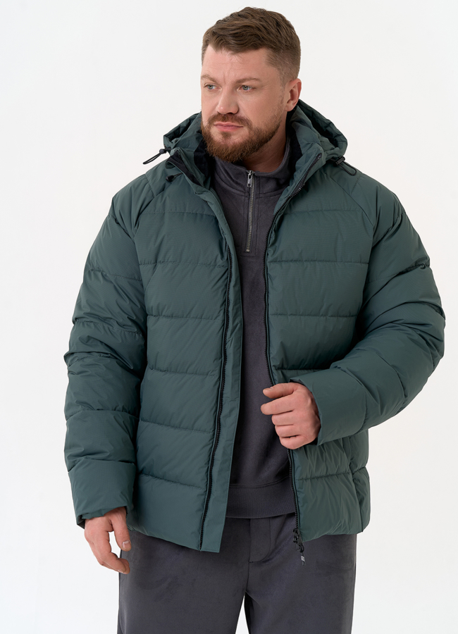 Мужской пуховик с капюшоном  модель № 31457 универмаг малина