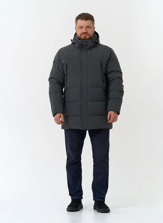 Мужской пуховик с капюшоном  фото