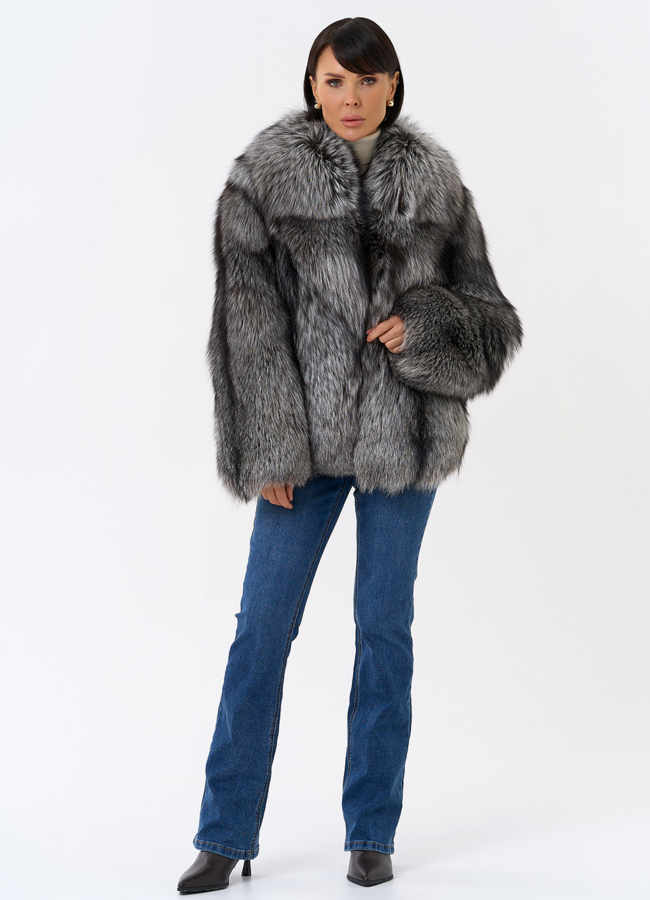 Шуба из лисы модель № 31944 универмаг малина