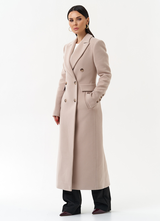 Длинное женское пальто с английским воротником модель № 29897 универмаг малина