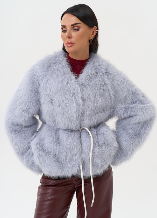 Короткая женская шуба из эко меха модель № 31258 универмаг малина